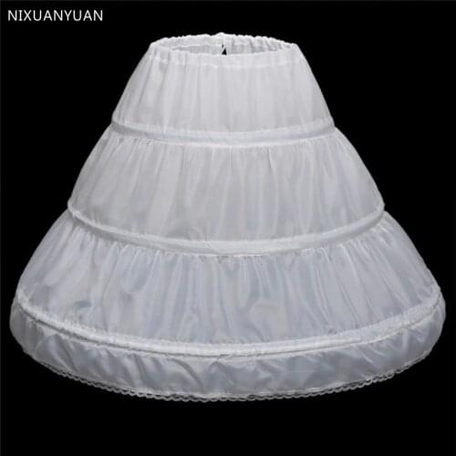 3 Hoops One Layer 2021 White A-Line Flower Girl Dress Petticoat Kid Crinoline Underskirt Wedding Accessories
