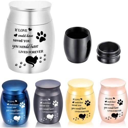 30x40Mm Small Cremation Urn for Human / Pet Ashes Mini Keepsake Urns Aluminum Alloy Memorial Funeral Ash Case Jar