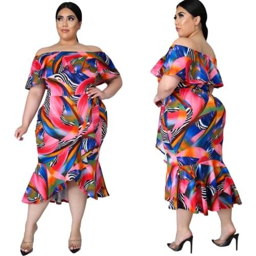 4XL 5XL Plus Size Clothing for Women 2021 Sexy African Women Printing Plus Size Dress African Dresses for Women