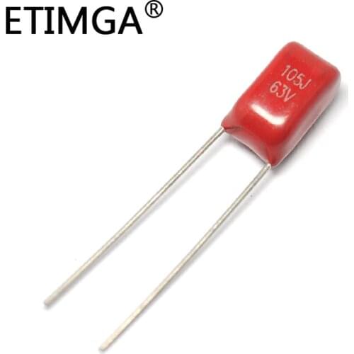 5PCS/LOT CBB Capacitor 63V 105J 1uf 63V/105 Polypropylene Film Capacitor