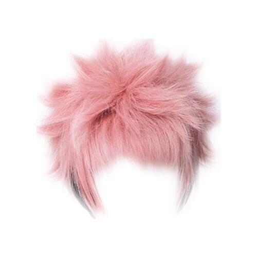 Anime Jujutsu Kaisen Cosplay Yuji Itadori Wig Pink Black Short Heat Resistant fiber Hair Wigs Halloween Stage Performance Props