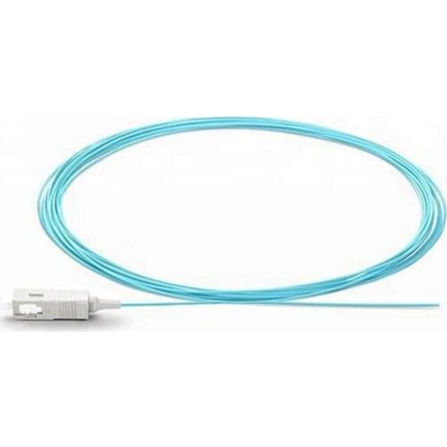 Free Shipping 0.9mm Simplex PVC 10 Gigabit Multimode OM3 SC UPC Fiber Optic Pigtail 50 pieces