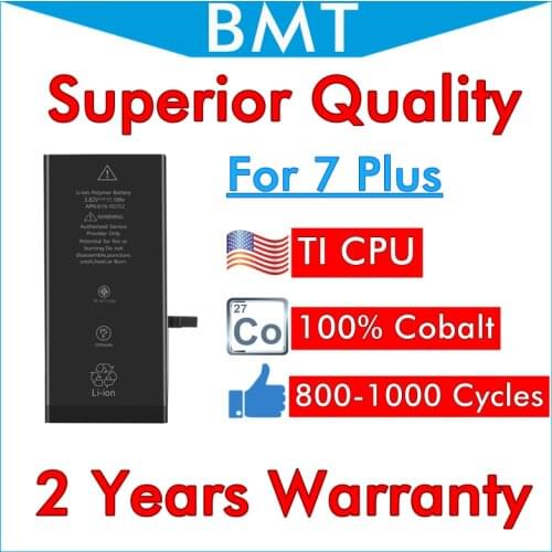 BMT 10pcs Superior Quality Battery for iPhone 7+ 7 Plus 7P 7Plus replacement iOS 13 100% Cobalt Cell + ILC Technology 2019