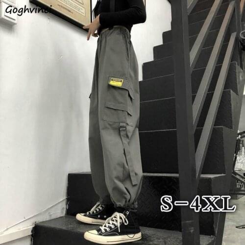 Casual Pants Women Loose Cargo Trousers BF Streetwear Large Size 4XL Chic Ulzzang Harajuku Vintage Kpop Leisure Safari Style Ins