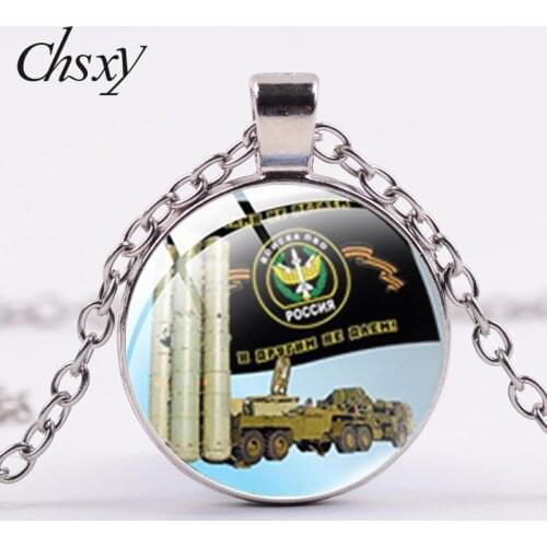 CHSXY Interesting Voyska Pendant Necklace Russia Special Forces Art Photo Glass Men Choker Jewelry Gift Military Accessories