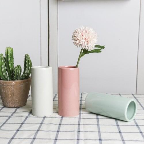 CuteLife Nordic White Ceramic Flower Vase Modern Small Table Home Decoration Plant Vase Simple Mini Living Room Wedding Vases