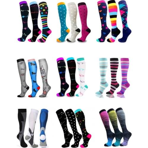 Dropship Compression Stockings Multi Pairs 30 Mmhg Soccer Stockings Wholesale Men Women Socks For Edema Diabetes Varicose Veins