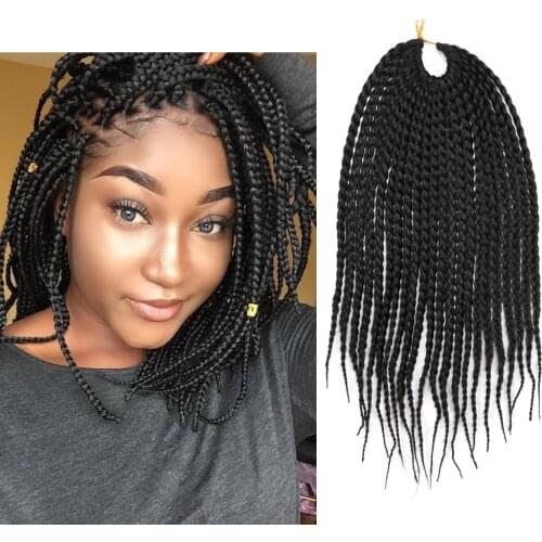 DAIRESS 14" Crochet Box Braids Hair Extensions Small Box Braids Crochet Hair 22Roots Crochet Braiding Hair
