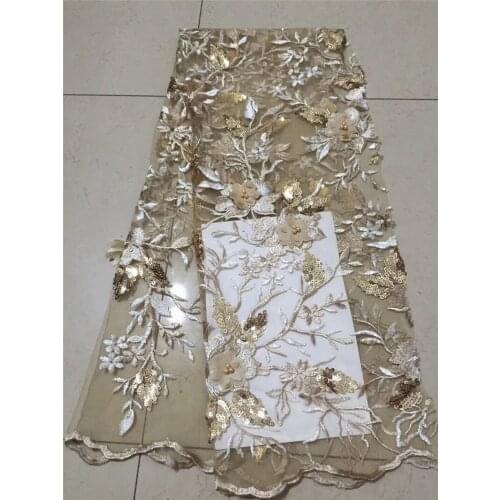 Pretty design French Nigerian Laces Fabrics High Quality African Laces Fabric with beads Wedding Tulle Lace BZL-10157