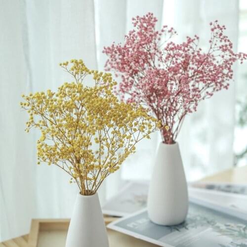Best Newyear Home Wedding Living Room Art Decor Nordic-Style Preserved Dried Eternal Gypsophila Babysbreath Flower Bouquet Vase