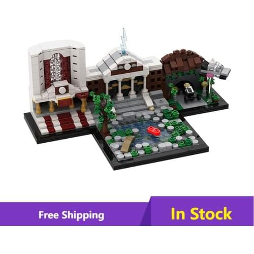 MOC-42821 Classic movies return to the future skyline architecture Building Blocks Bricks City Toys Diy Education For Kids