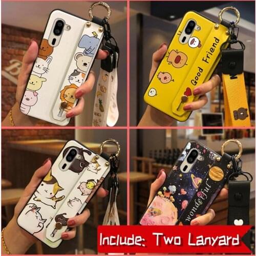 Fashion Design Dirt-resistant Phone Case For Sharp Simple Sumaho5 Durable Cartoon Anti-knock Lanyard