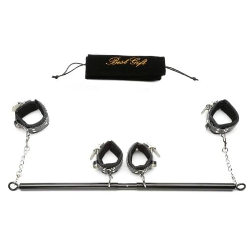 BDSM Bondage Set Adjustable Spreader Bar with Hand-Ankle Cuffs Restraints Position Master Sex Toys for Couples