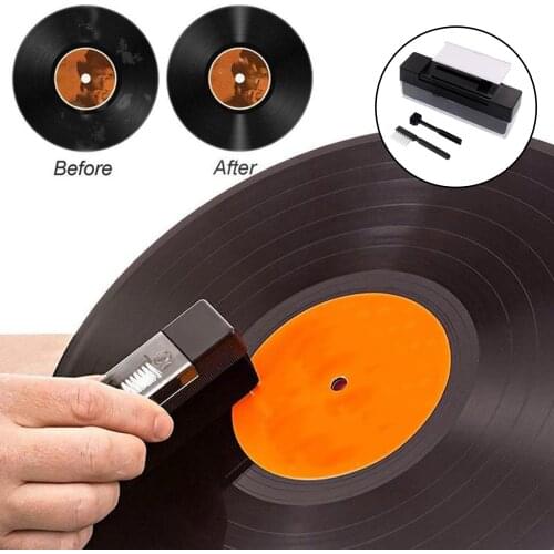 Vinyl Record Cleaning Kit Cleaning Brush Dust-Remover Remove Stains Fingerprints Carry Bag Soft Brush Disc Cleaning