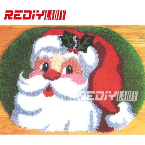 Latch Hook Rug Kits Unfinished Crocheting Tapestry Yarn Needlework Cushion Set for Embroidery Carpet Santa Christmas Gift Mat