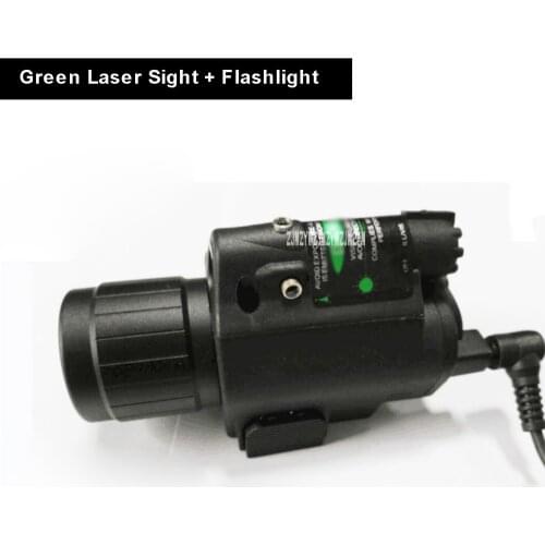 M6 Hunting Optics Tactical LED Flashlight Green Laser Combo Handgun Sight 200 Lumens Weapon Light For Rifle Fits 20mm Rail