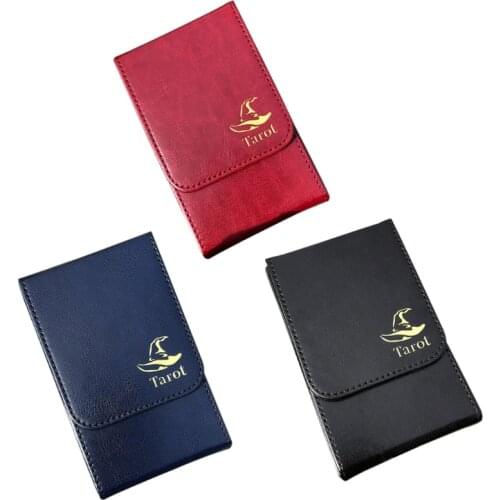 Portable Tarot Card Storage Box Double Leather Collection Board Game Poker Case