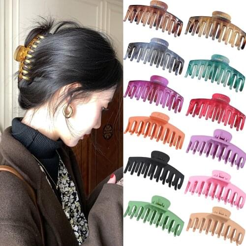 Ruoshui Woman Banana Clips Matte Hair Claws Ladies Transparent Hair Crab Barrettes Hairgrip Hair Accessories Ponytail Headwear