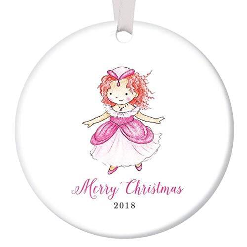 Merry Christmas Redhead Princess Christmas Ceramics Ornament 2018 Cute Red Hair Ceramics Ornament KeepsakeFor Little Girl