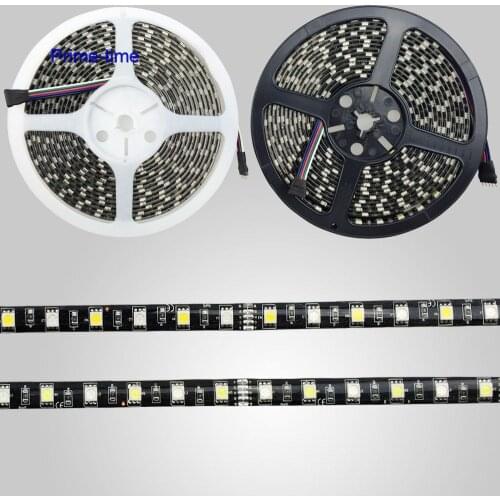Black PCB 5M RGBW RGBWW RGB + (Warm/Cold/White) LED Strip 300 LEDs 60led/M SMD 5050 IP65 Waterproof RGBW Mixed Color DC12V