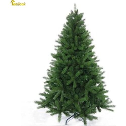 Teellook 1.5M-3.0M Mixed PVC + PE Leaves Christmas Tree Family Simulation Plus Christmas Ornaments
