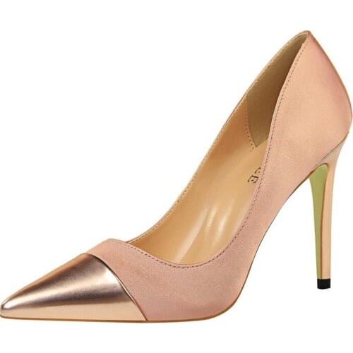 2021 Luxury Women 10cm High Heels Valentine Royal Blue Green Pumps Female Satin Stiletto Cap Toe Heels Tacones Fetish Silk Shoes