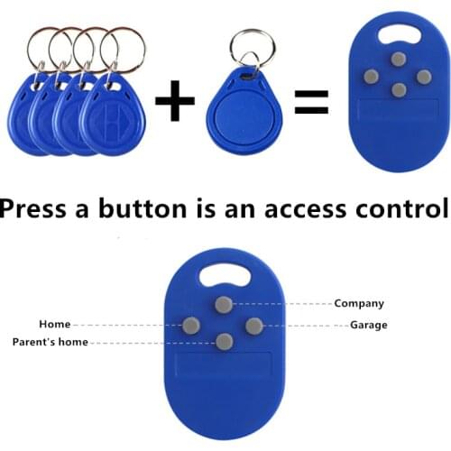 Access Control RFID Multiple T5577 EM 125khz Writable IC 13.56Mhz M1k S50 UID changeable Keychain Tag Token copy clone CUID