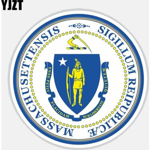 YJZT 12CM*12CM Massachusetts Sigillum Reipublicae Car Sticker Motorcycle Helmet Body Decal 6-2769