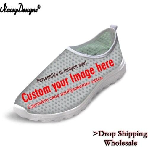 Customized Women Summer Shoes Sandals 3D Prints Breathable Mesh Sneakers Beach Casual Flats Shoes Soft Light Free Drop shipping