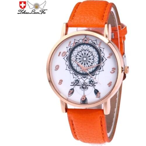 Women Girls Quartz Watch Leather Strap Round Dial Casual Simple Watch Gifts LL@17