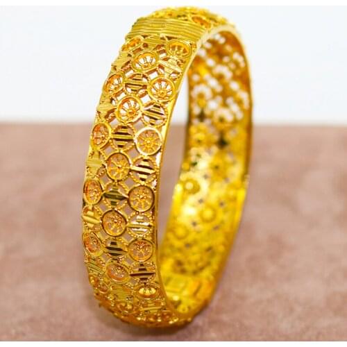 1 pçs dubai pulseiras largas habesha jóias etíope presente de casamento da noiva africano 24k cor do ouro pulseiras para mulhere