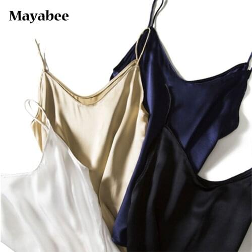 Sling Ladies Tube Top Black 2021 Spring/Summer Satin White Mulberry Silk Vest Base Shirt Women Clothes