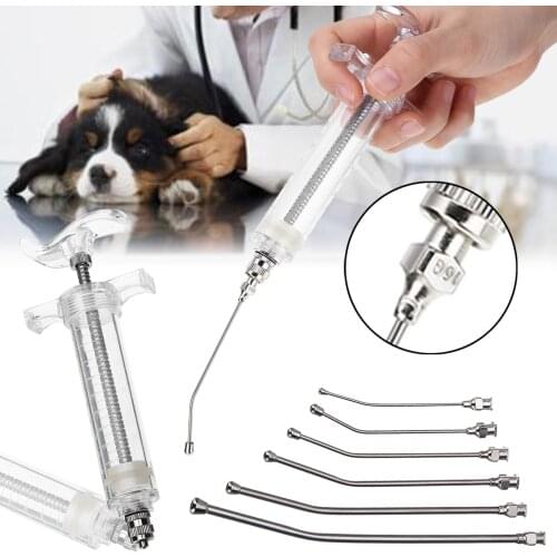 1PC 20ml Pets Feeding Syringe Parrots Bird Manual Feeding Syringe With 6PCS Curved Gavage Needle Tubes