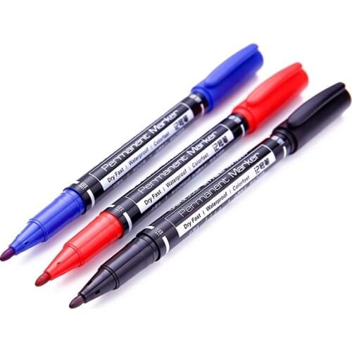 1 Pcs colored dual tip 0.5/1 mm fast dry permanent sign marker pens for fabric metal quality fineliner for drawing Deli