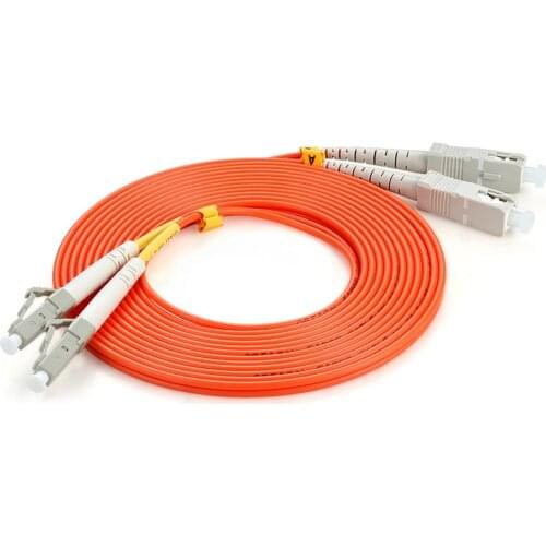 10pcs 2SC/UPC-2LC/UPC-Duplex-2.0mm-PVC-OM2(50/125)-Orange-2m Optical Fiber Patchcord/Jumper