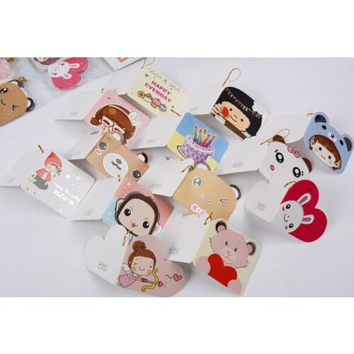 160pcs/set 6.7x7.6cm 20 design Korea Creative Cute Mini Greeting Card Birthday Card Message Greeting Cards paperboard Cards