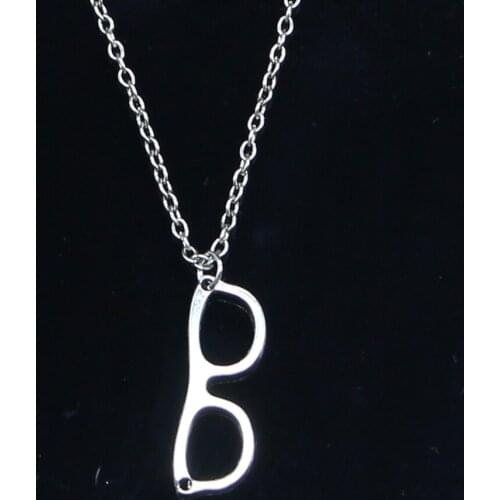 20pcs New Fashion Necklace 29x10mm glasses sunglasses Pendants Short Long Women Men Colar Gift Jewelry Choker
