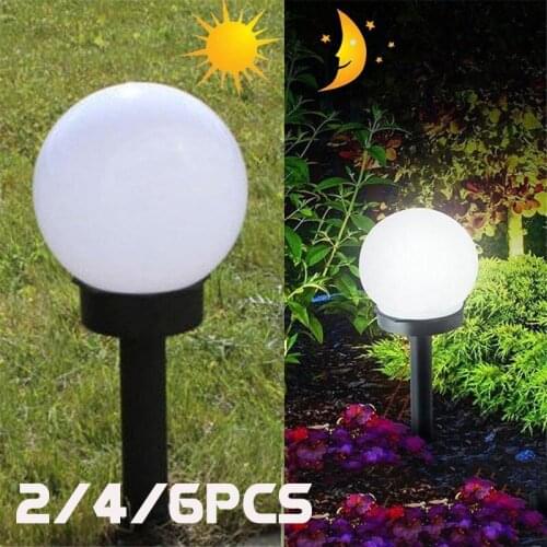 6Pcs/Lot LED Ball Light Lamp Solar Power Outdoor Garden Path Yard Lawn Road Courtyard Ground Lamps Waterproof Garden Decoration