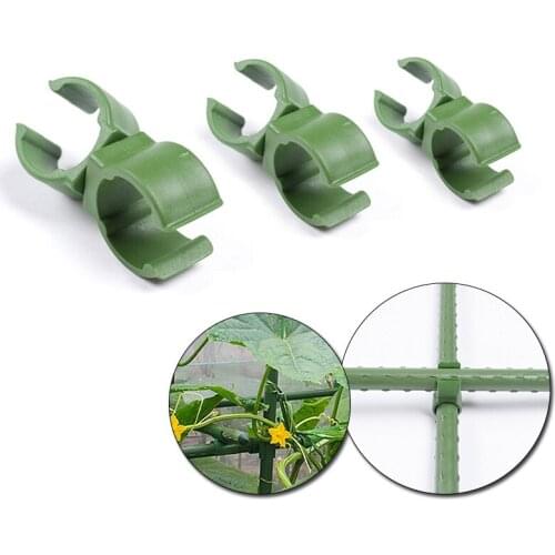 8/11/16/20MM Gardening Pillar Vine Climbing Frame Plastic Coated Steel Pipe Fixed Cross Plant Buckle Fixing Clip 10Pcs