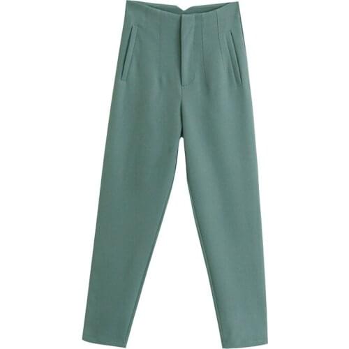 Za Pants 2021 spring new casual chic women pantss fashion high-waist pantss commuter office street women pants