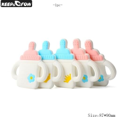 KEEP&GROW 1pc Feeder Teether Food Grade Baby Teethers BPA Free Non-toxic Rodent Silicone Teether DIY Pacifier Chain Accessories