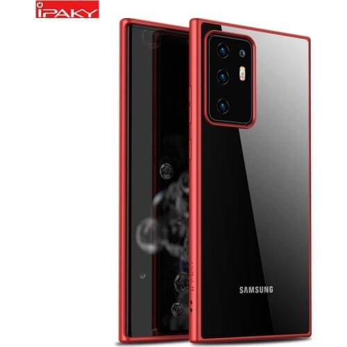 IPAKY for Samsung Note 20 S20 Ultra Case S20 Plus Transparent Impact Resistant TPU PC Hybrid Shockproof for Samsung Note 20 Case