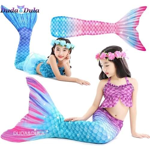 Childrens Mermaid Tail For Swimming Girls Swimsuit The Little Mermaid Bikini Bathing Suit Party Kids monofin Cosplay Costumes
