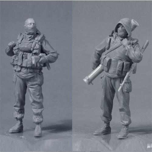 2pcs Special Forces Soldier Resin Figure 1/35 Scale Model Kit Assembly Models Kit Resin Colorless Self-Assembled Toy NO.277