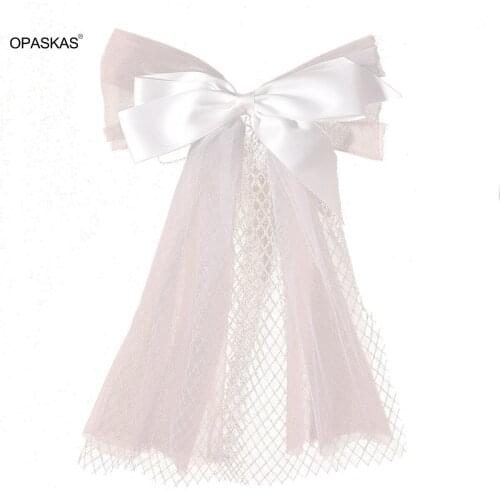 Headdress Bridal Wedding Hair Ornaments White Fabric Bowknot Veiling Net Hair Clips Wedding Hair Accessories PT PT