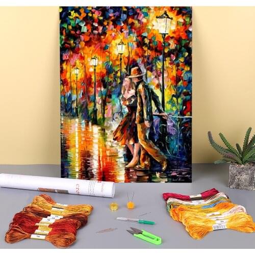 Oil Painting Style Tempter Printed Fabric 11CT Cross-Stitch Embroidery Complete Kit DMC Threads Needlework Hobby Jewelry