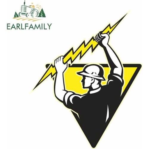 EARLFAMILY 13cm x 10.6cm For Electrician Symbol Car Bumper Decal Window Car Stickers Surfboard Fine Decals Waterproof