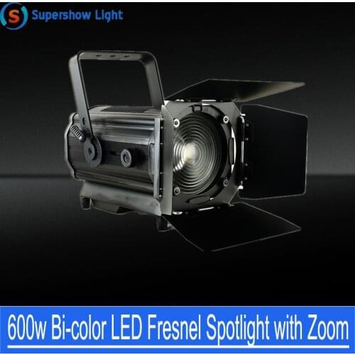 New TV Video Light 600w 2in1 Bi-Color DMX LED Fresnel Spotlight with Zoom for Studio Theater Supershow SFX