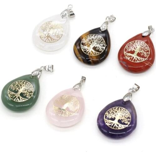 Natural Stones carved Chakra Pendants Reiki amulet Stone Exquisite charms for Jewelry Making DIY Necklaces Accessories 25x32mm