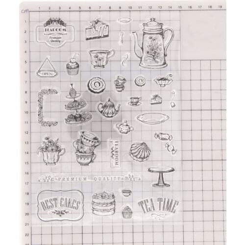 Tea Set Afternoon Tea Clear Stamp Transparent Silicone Stamp Seal Sheet For Scrapbooking Photo Album Decoration